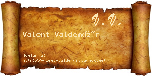 Valent Valdemár névjegykártya